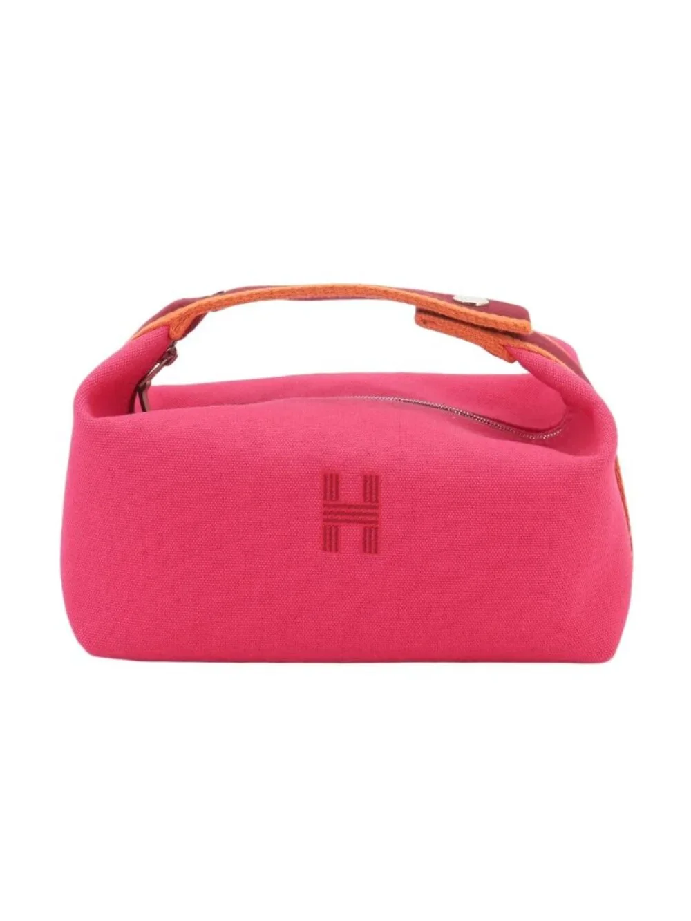 Hermes Bride-a-Brac PM Hand Toile Ash Hibiscus Silver Pouch